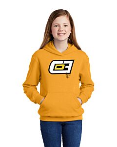 Port & Company® Youth Core Fleece Pullover Hooded Sweatshirt - Front Imprint-Gold