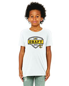 BELLA+CANVAS ® Youth Jersey Short Sleeve Tee - Draft Day 2024 - Front Imprint-White