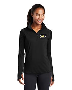 Officially Licensed Cooper DeJean CD3 Sport-Tek® Ladies Sport-Wick® Stretch 1/4-Zip Pullover - Left Chest Embroidery