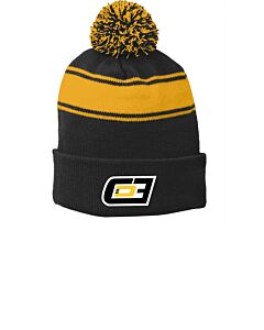 Officially Licensed Cooper DeJean CD3 - Sport-Tek® Stripe Pom Pom Beanie - Embroidery 