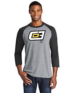 Officially Licensed Cooper DeJean CD3 - Port & Company® Core Blend 3/4-Sleeve Raglan Tee - Front Imprint